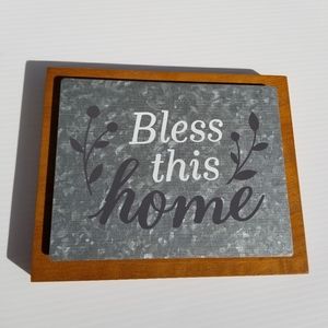 Day Spring NEW Bless This Home Wood Decor Wall Hanging Plaque Christian Nib Nwt